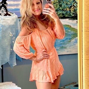 Dainty Hooligan, Lovely Peach Romper, Such a Lovely Piece, Slip On & Go, S